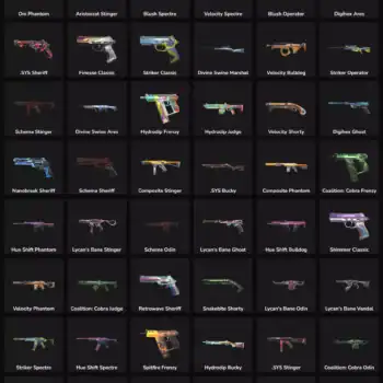 In-game skins and weapons for Valorant and Fortnite gaming accounts.