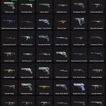High-quality Valorant weapon skins for sale, including Inactive skins and exclusive designs for EU p.