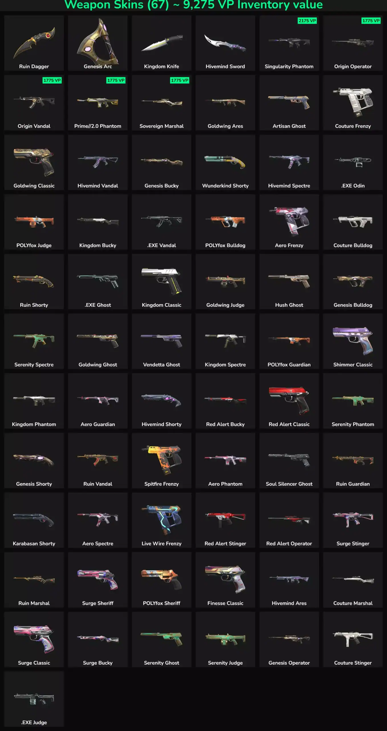 Inactive Valorant skins for NA region, limited collection, gaming skins, Valorant account skins, gam.