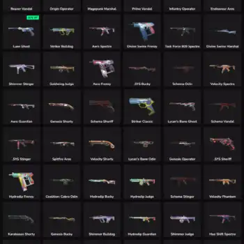 Inactive Valorant & Fortnite skins in EU marketplace.