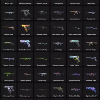 Inactive Valorant skins collection for EU players.