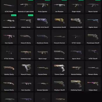 Inactive Valorant skins collection with 40 skins, NA server, high inventory value.