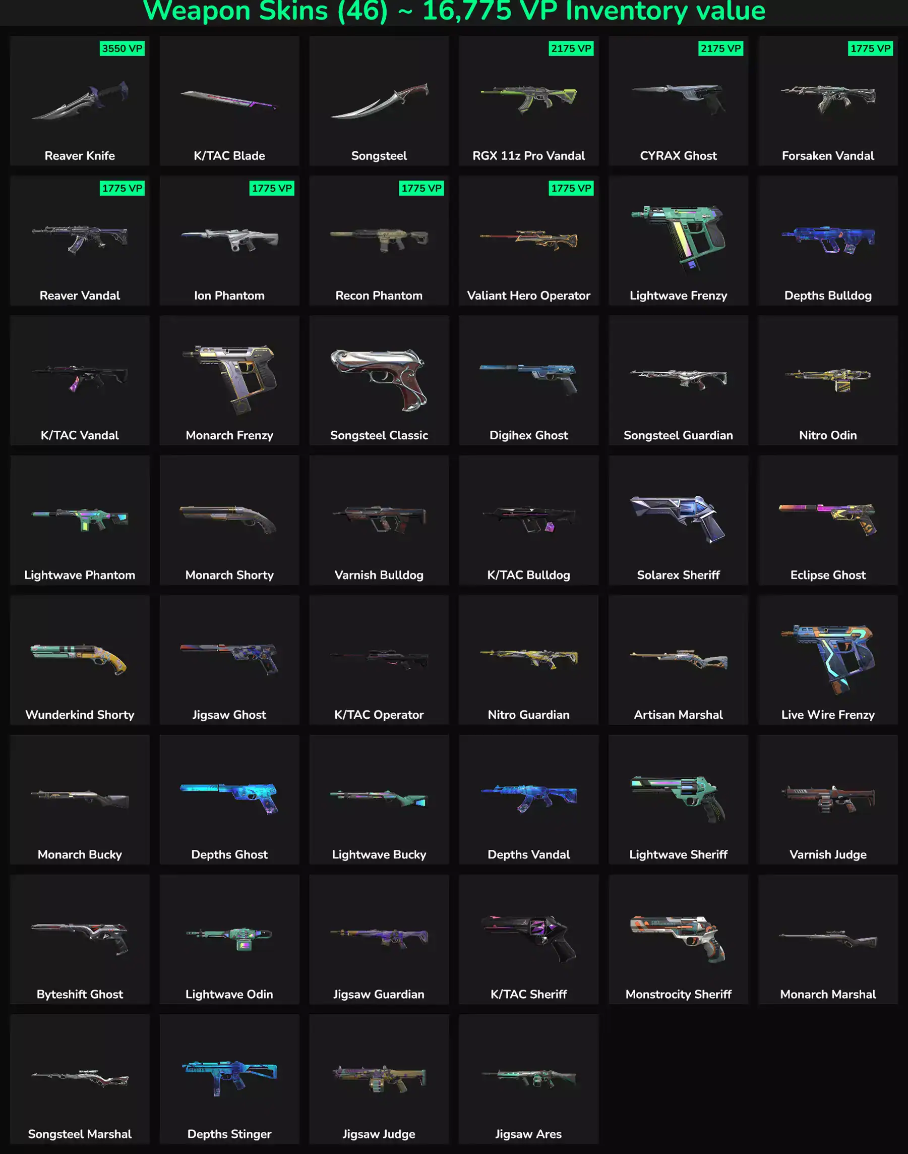 High-quality Valorant and Fortnite skins, including Vandal, Phantom, Ghost, and more. Perfect for ga.