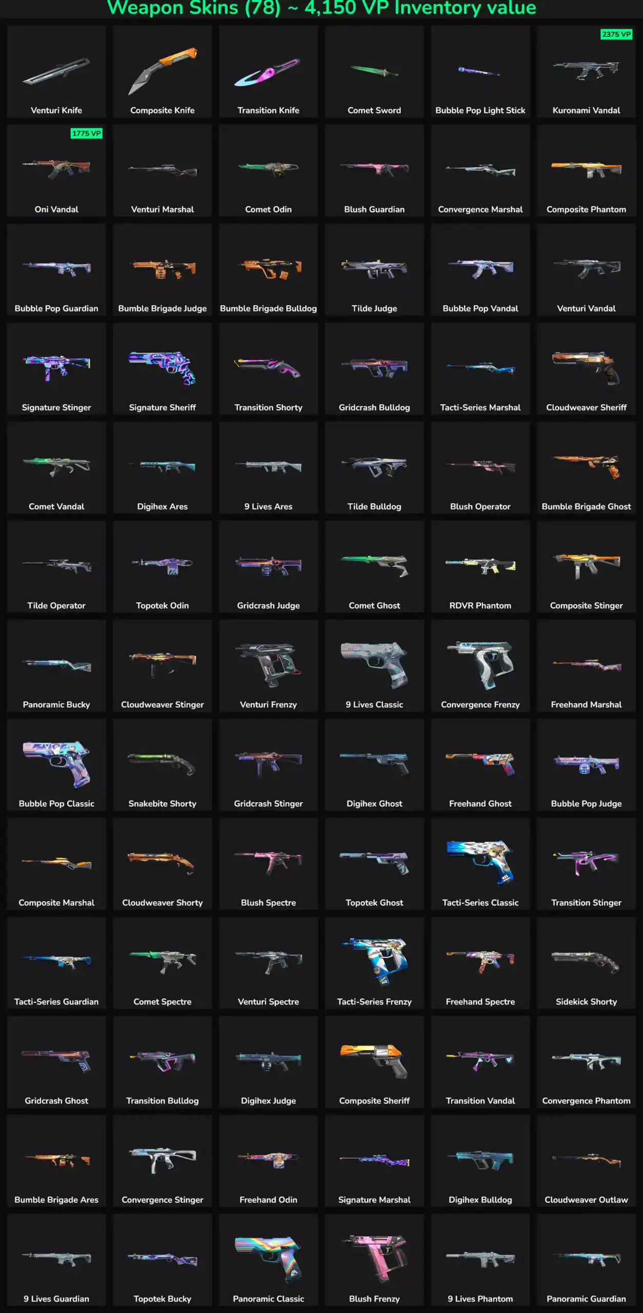 High-quality Valorant & Fortnite accounts with 78 skins, inactive, for sale on gaming marketplace.