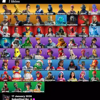 Quality gaming skins including Travis Scott, Gold Midas, Kymera, Ronin, Fade, Omegarok, and more.