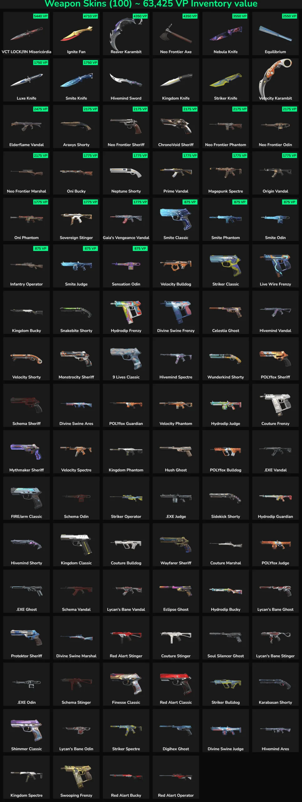 Quality Valorant and Fortnite skins for gaming accounts, including rare and popular designs.