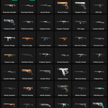 Quality Valorant and Fortnite weapon skins with inactive status, perfect for collectors and gamers.