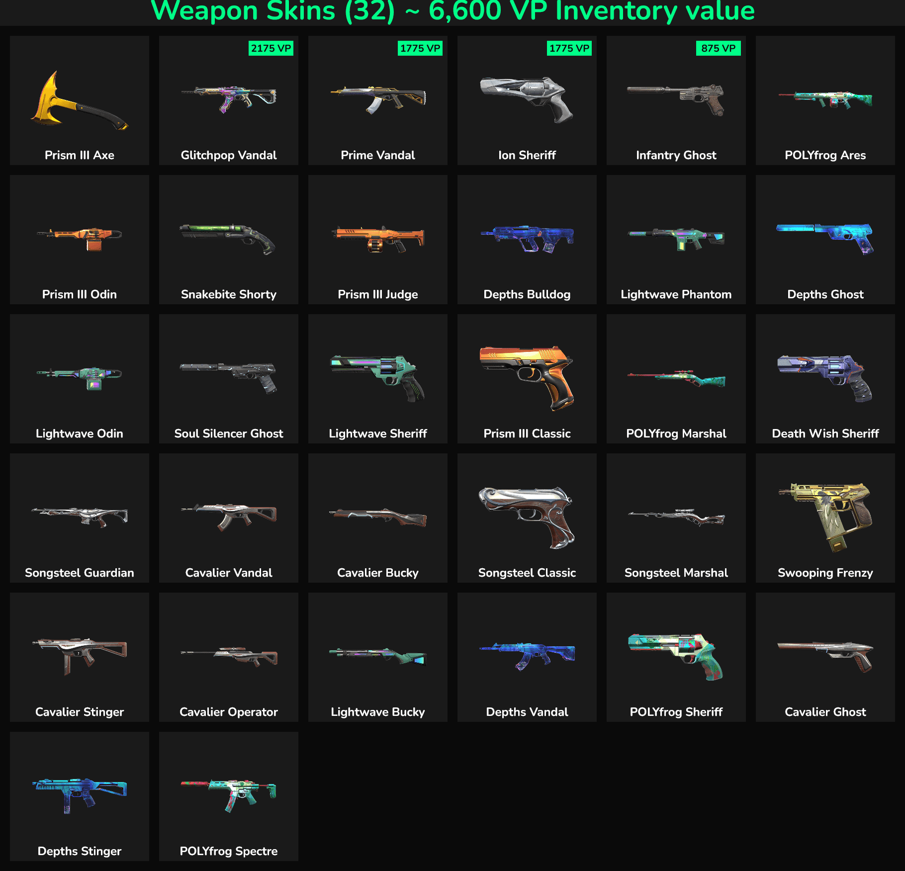 32 Skins Inactive | NA 🇺🇸