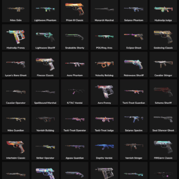 Collection of Valorant and Fortnite skins with 145 inactive skins.