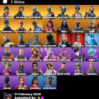 [PC] 39 skins | OG STW | Sparkle Specialist | The Reaper | Blue Squire | Royale Knight | Elite Agent | Blue Team Leader | Rogue Agent | Blue Striker | 1200 VB
