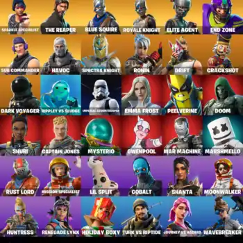 High-quality gaming accounts featuring 36 skins for Valorant and Fortnite enthusiasts.