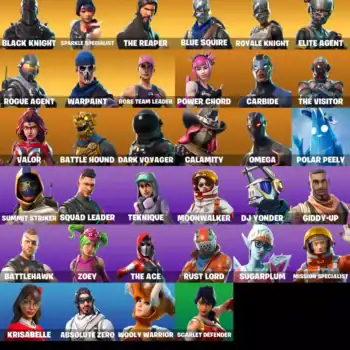 Gaming account with Black Knight, Sparkle Specialist, The Reaper, Blue Squire, Royale Knight, Elite.