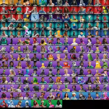 Vast inventory of Valorant agents and Fortnite skins, including rare and legendary characters.