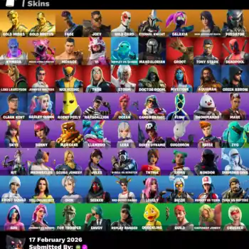 [PC] 72 skins | Gold Midas | Gold Brutus | Fade | Joey | Wild Card | Eternal Knight | Galaxia | Gear Specialist Maya | Predator | Kymera | 200 VB