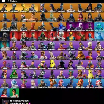 Extensive Valorant and Fortnite account skins featuring Reaper, Elite Agent, Lynx, Omega, Blackheart.