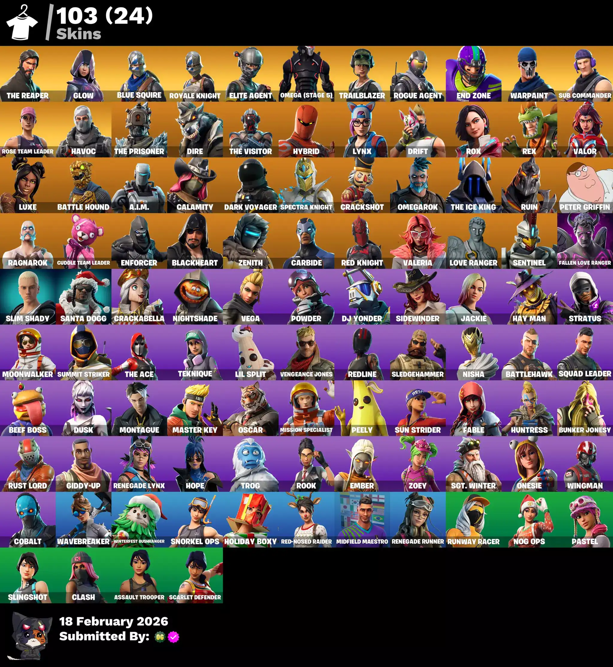 Quality Valorant and Fortnite skins including Reaper, Glow, Blue Squire, Royale Knight, Elite Agent,.