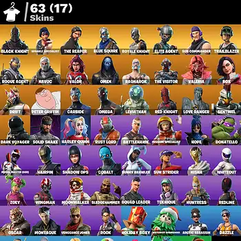 [PC] 63 skins | Black Knight | Sparkle Specialist | The Reaper | Blue Squire | Royale Knight | Elite Agent | Sub Commander | Trailblazer | 450 VB