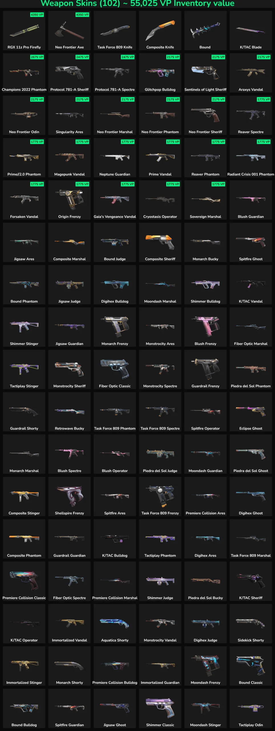 Fortnite account skins with inactive weapon skins for sale.