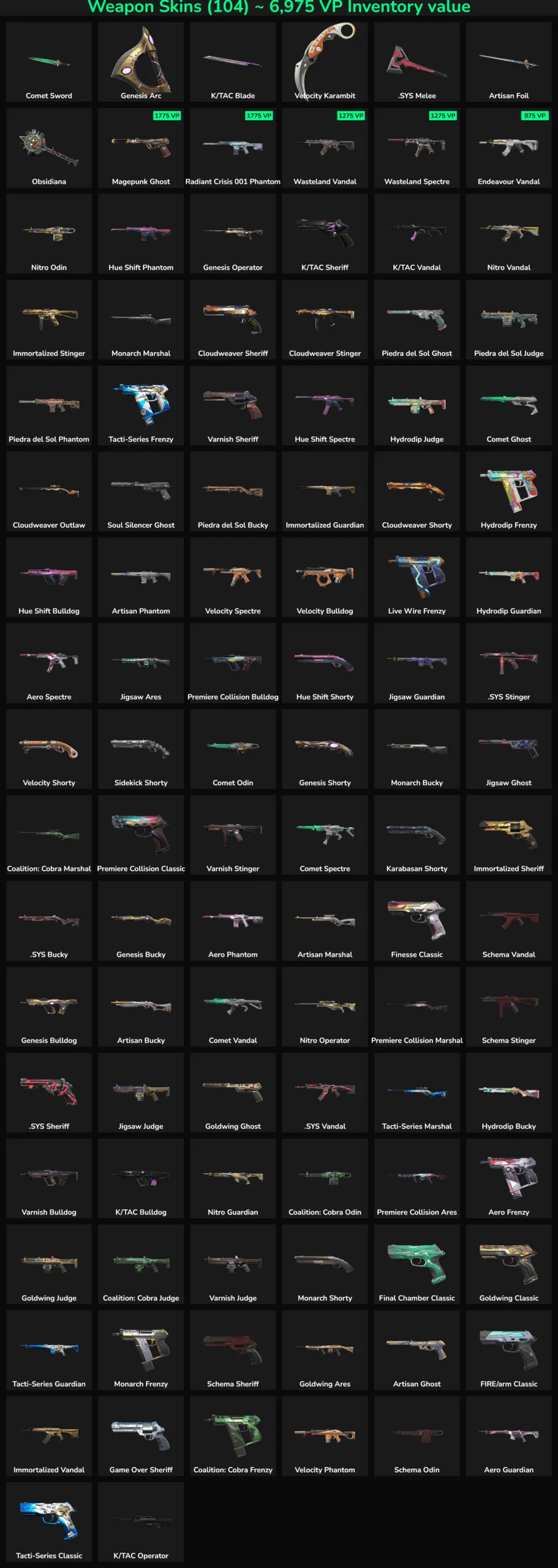 Fortnite account skins with inactive weapon skins for sale.