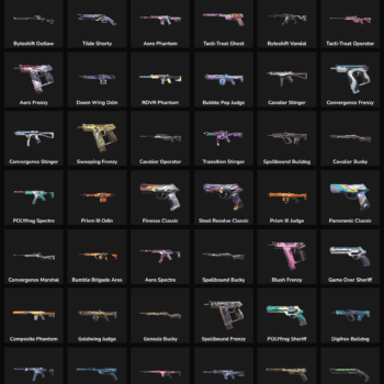 Image showing various inactive Fortnite skins and weapons.