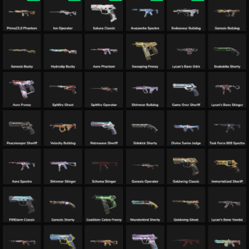 Fortnite inactive skins and weapon skins collection.