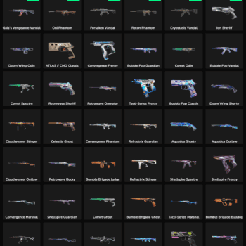 Inactive Fortnite skins and weapons for sale.