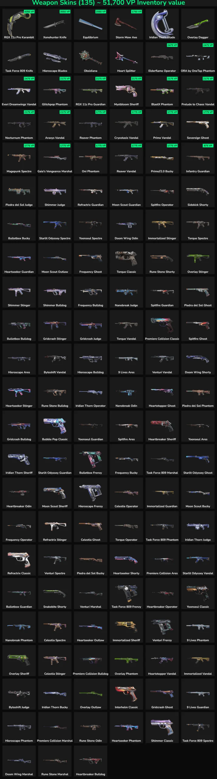 Fortnite inactive skins and weapons for account customization.